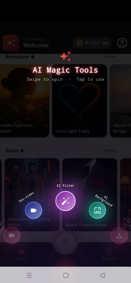 AI Magic Tools radial menu